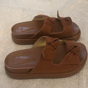 ALEXANDRE BIRMAN Clarita Bounce Knot Suede Platform Sandals